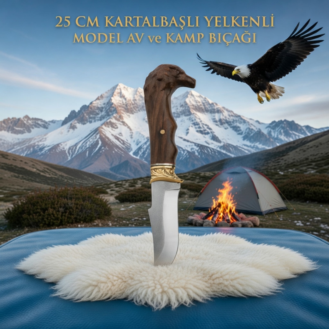 Kartal Başlı Yelkenli Av ve Kamp Bıçağı 25 cm
