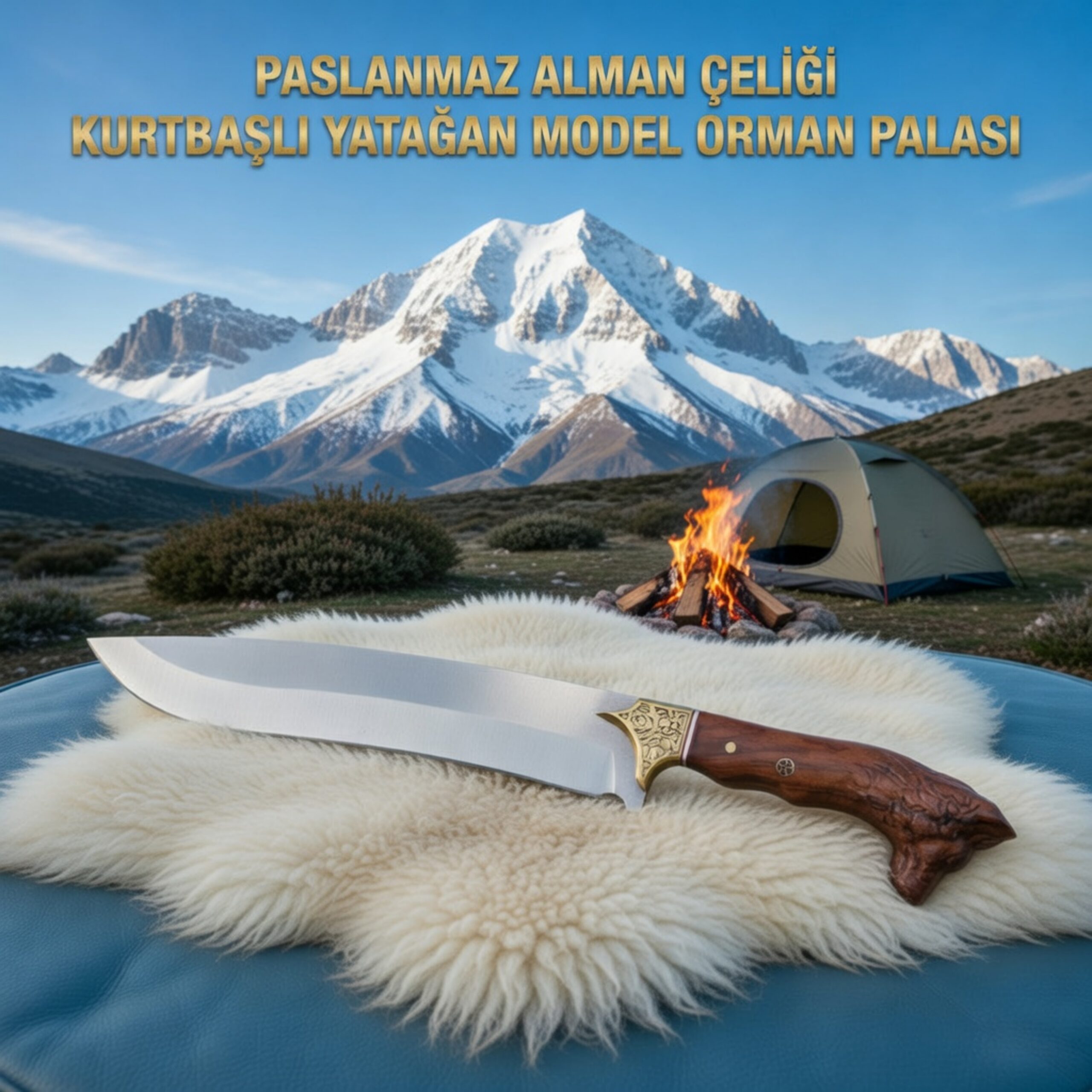 Hayvan Başlı Yatağan Model Orman Palası  44 cm