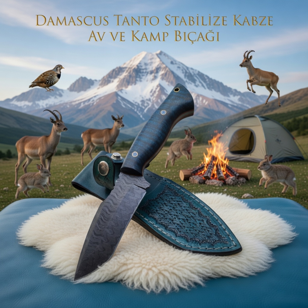 Yerli Damascus Tanto Av ve Kamp Bıçağı 2